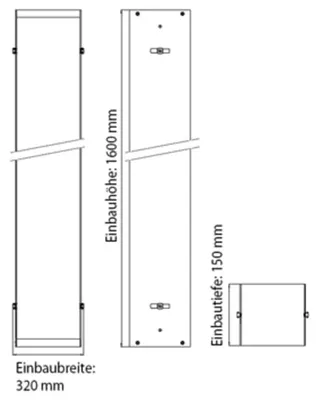 Zdjęcie produktu dla Ramka montażowa EMCO 300 ASIS do modułu podtynkowego o wysokości 1584 mm 1850 x 320 x 150 mm 972000011