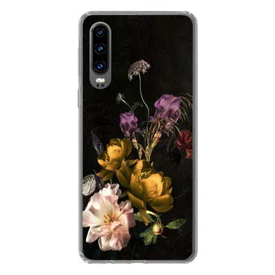 Produktbild von MuchoWow® Handyhülle Schutzhülle Hülle für Huawei P30 Blumen - Muster - Pflanzen Silikon Softcase Handy Hülle - Kartenbesitzer