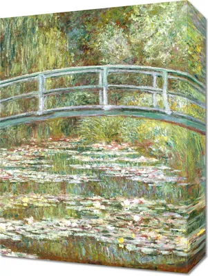Image de Image 30 x 40 cm Pont au-dessus d'un étang avec des nénuphars, Monet Vintage