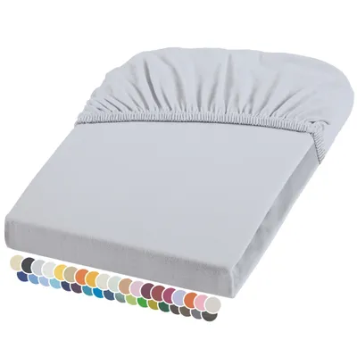Produktbild von liebling Elasthan Spannbetttuch 90x200 bis 100-220 cm, mit Rundumgummizug, faltenfrei & atmungsaktiv, Matratzen bis 26 cm Höhe, silber