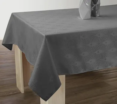 Tischdecke Damast 150x240 cm anthrazit schmutzabweisend