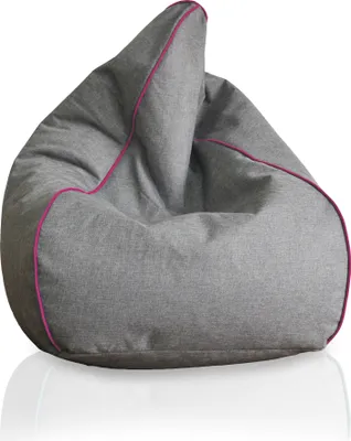 Produktbild von Sitzsack in Leinenoptik mit farbiger Biese ca. 60 x 100 cm,  Magenta