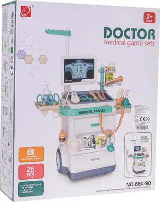 Zdjęcie produktu dla duży WÓZEK LEKARSKI zestaw małego lekarza EKG + akcesoria MAŁY LEKARZ