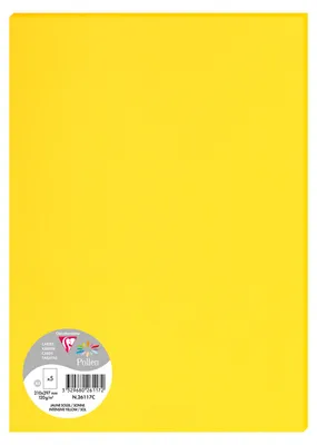 Produktbild von Clairefontaine Pollen DIN A4 120 g sonnengelb 5 Blatt hochwertiges Papier