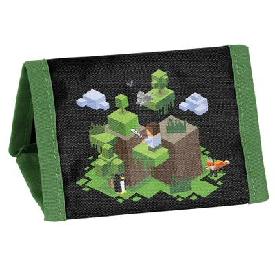 Produktbild von Kinder Geldbörse Jungen Paso Minecraft schwarz mit Klettverschluss