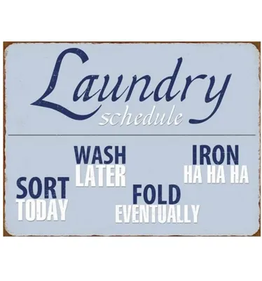 Produktbild von Blechschild - LAUNDRY SCHEDULE - Vintage Wandschschild Metall