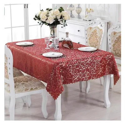 Produktbild von Jacquard-Tischdecke rechteckig Bordeaux 160 x 240 cm