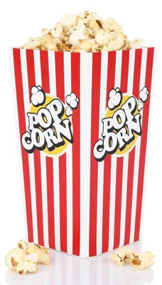 Popcornboxen aus Kraftpapier, 12 St., 9x9x17 cm, rot/weiß