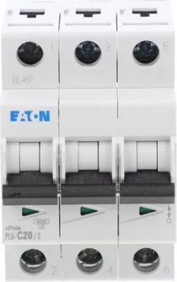 Immagine prodotto di Interruttore automatico 3P C 20A 6kA AC PL6-C20/3 286602