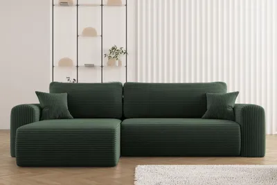Produktbild von Kaiser Möbel Ecksofa mit Schlaffunktion L-förmiges Sofa Capri Stoff Poso Grün Links