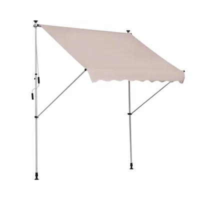 Produktbild von Gelenkarmmarkise mit Handkurbel Höhenverstellbar Klemmmarkise für Terrasse Balkon Veranda 200x150cm Cremeweiß
