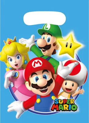 Productafbeelding van Super Mario verjaardag traktaties feestzakjes/cadeauzakjes/snoepzakjes/uitdeelzakjes - 8x stuks - plastic