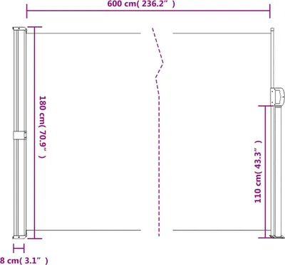 Produktbild von vidaXL Seitenmarkise Ausziehbar Taupe 180x600 cm