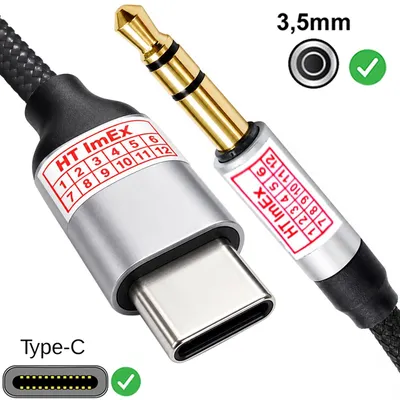 Produktbild von USB Type C zu 3.5mm Nylon kabel Klinkenbuchse Klinkenstecker Audio AUX in sterio