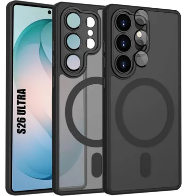 Image de Coque pour Samsung Galaxy S26 Ultra, Protection Antichoc avec Anneau Magnétique et Vitre Caméra - Noir