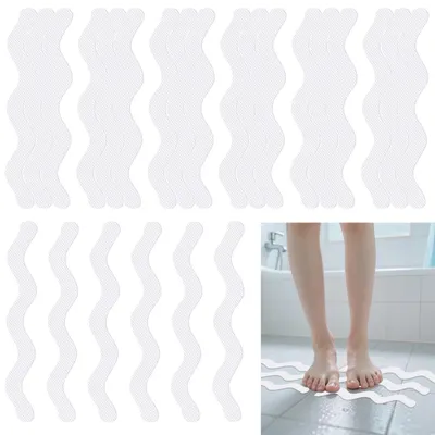 Produktbild von 24 Anti-Rutsch-Aufkleber für die Badewanne, transparente Anti-Rutsch-Aufkleber für die Dusche, selbstklebende Streifen, für Badewannen, Duschen, Badewannentreppen (1,5 x 18 cm)