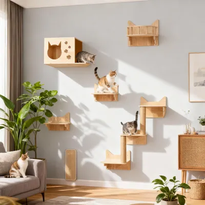 Image de Mur d'escalade pour chats, composée de 6 éléments