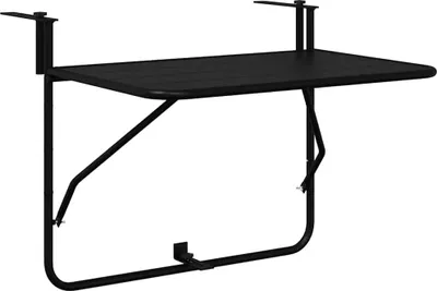 Immagine prodotto di vidaXL Tavolo da balcone sospeso nero 60 x 39 x 65 cm acciaio