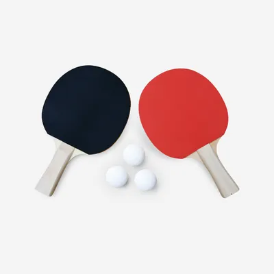 Immagine prodotto di Set di 2 racchette e 3 palline per tavolo da ping-pong, Nero/Rosso