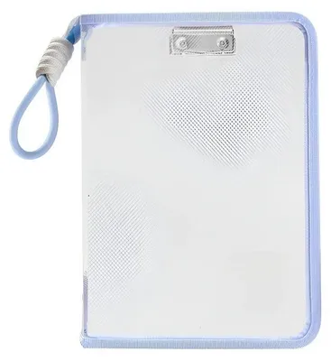 Image de Poche de rangement pour documents, format A4, matériau plastique réutilisable, couleur bleue