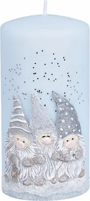 Image de Cylindre de bougie de Noël TRPASLÍCI Ø 7 x 14 cm bleu clair