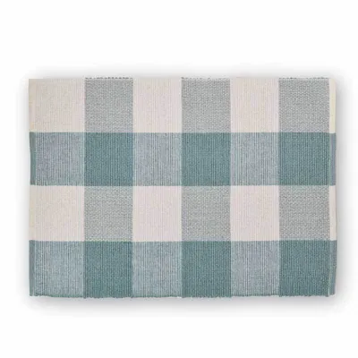 Produktbild von Tischset Gastro aus Baumwolle Rib Karos blau beige 35x50cm 2er Set