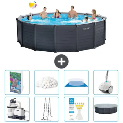 Produktbild von Graphite Panel Pool Rund - 478x124 cm - 9-teilig  S691