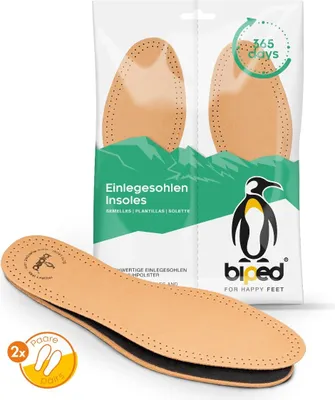 Produktbild von biped 2 Paar Premium Leder Einlegesohlen mit Aktivkohle Latex z2763(42)