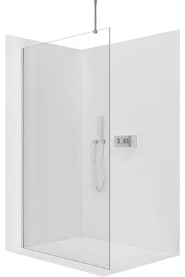 Immagine prodotto di CERANO - Box doccia Walk-in Onyx Top Round L/P - 8 mm - montante rotondo - cromato, vetro trasparente - 50x200 cm
