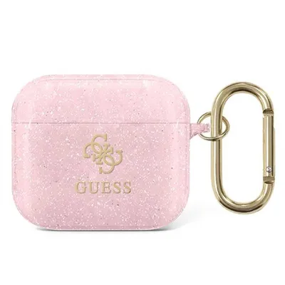 Produktbild von Guess Apple AirPods 3 Cover Glitter Pink Transparent Schutzhülle Tasche Case