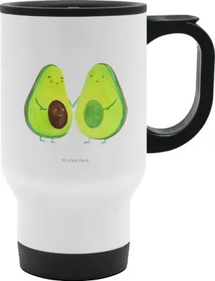 Produktbild von Mr. & Mrs. Panda Thermobecher Avocado Pärchen - Weiß - Geschenk, Hochzeit, thermosbecher, Avocados, To Go, Für Tee, Isolierbecher, Liebe, Familie, Kaffeebecher