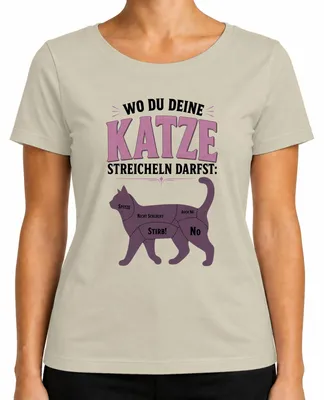 Productafbeelding van Waar je je kat mag aaien. Humoristisch statement. Ironisch dames T-shirt. Natuur, L