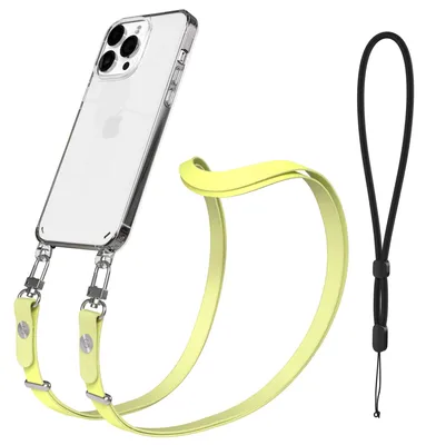 Produktbild von EAZY CASE Handykette magnetisch mit Handyhülle für Apple iPhone 14 Pro Max, Crossbody Handyband 1-1,90m verstellbar mit 2 Ösen in Gelb