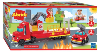 Produktbild von Abrick Feuerwehrwagen Bausatz Spielzeug - bunt und robust