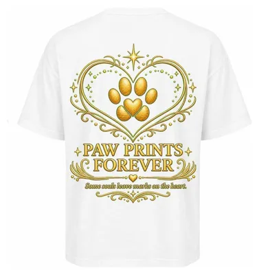 Produktbild von Damen Oversize T-Shirt Weiß XS – Bedrucktes Shirt mit Hunde Motiv aus Baumwolle – LUNØIR ©
