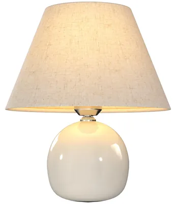 Produktbild von HOMCOM Tischlampe Tischleuchte Nachttischlampe Schreibtischlampe Cremeweiß
