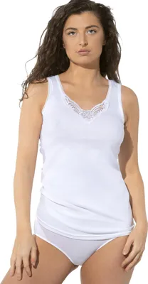 Produktbild von Yenita® Damen Unterhemden mit Spitze 4er Pack Tank Top, Achselhemd 44/46