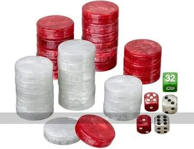 Immagine prodotto di Philos 4108 - Set da backgammon, pedine, dadi, rosso, bianco
