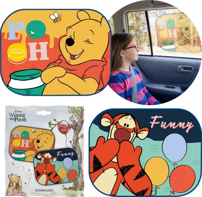 Produktbild von DISNEY Winnie Puuh Sonnenschutz für Auto-Seitenfenster, mit Saugnäpfen, 2er-Set