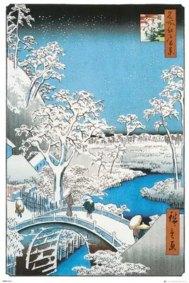Productafbeelding van Hiroshige, Utagawa - De Trommelbrug - Poster, gedrukt, 61x91,5 cm
