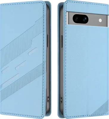 Immagine prodotto di Custodia per Google Pixel 7A, custodia a portafoglio in Finto cuoio con slot per carte e funzione stand Hellblau