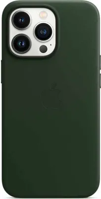 Produktbild von Apple Handyhülle Hard Case Echtleder Grün für iPhone 13 Pro Max MagSafe Stoßfest Staubresistent Kratzresistent Kabelloses Laden