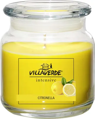 Produktbild von Villa Verde Duftkerze im Glas m. Deckel Citronella, Höhe: 10 cm, Ø 10 cm