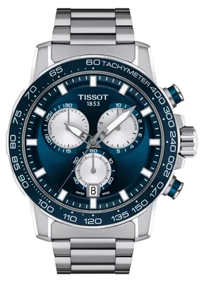 Image de Tissot Supersport Chrono, cadran bleu, 45,5 mm, acier
