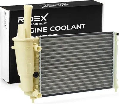 Produktbild von RIDEX 470R0269 Kühler Wasserkühler Motorkühler für FIAT PUNTO (176) PUNTO Cabriolet (176C) PUNTO Van (176L) für LANCIA Y (840A)
