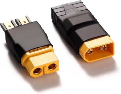 Image de Adaptateur TRX vers XT60, lot de 2 (mâle et femelle), sans câble, pour batterie LiPo, contrôleur de vitesse (ESC), chargeur, voiture RC, drone FPV