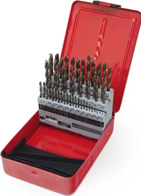 Produktbild von HSS Bohrer Kobalt 1-6mm <>0,1mm Spiralbohrer Stahlbohrer Bohrerset SET 51teilig
