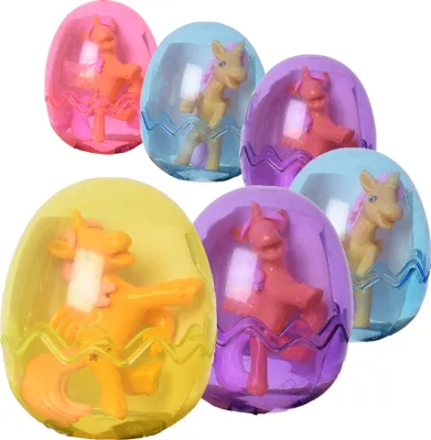 Produktbild von 6 Stk. Unicorn Einhorn Geburtstag Set Ei Sticker Deko Figur Kinder Mitgebsel