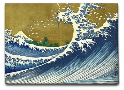 Image de Giallobus - La mer de Kanagawa - Hokusai - 70L x 50l cm - Tableau - Toile à cadre standard