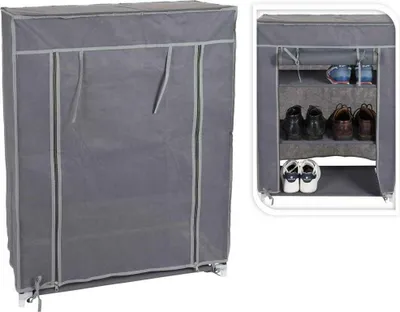 Obrázok produktu pre Skrinka s 3 policami Excellent Houseware, polyester, 60x30x80 cm, šedá